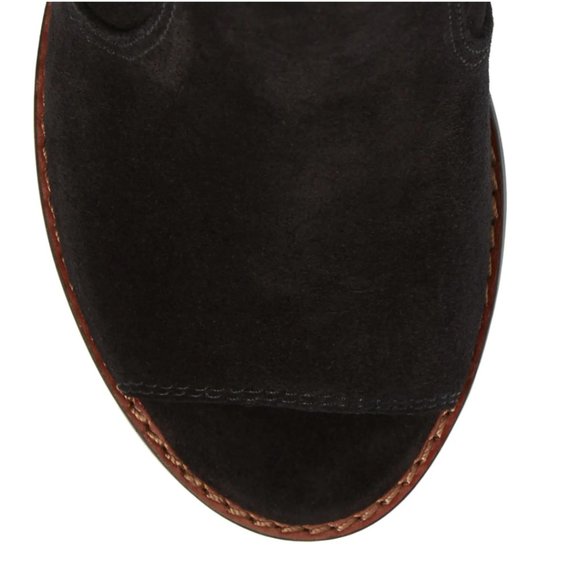 Coach Peep Toe Moto Boot in Black Suede NIB - Picture 2 of 16